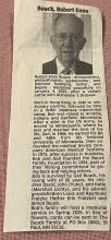 Newspaper clipping or Robert Buuk’s obituary