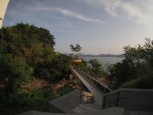 Foot bridge across Waterfall