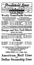 1928 President Liner Sailings