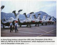 Grumman Panthers aboard aircraft carrier USS Lake Champlain - 1953