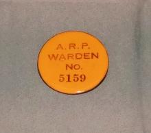 Air Raid Warden Badge 1941- HK Museum of Coastal Defence Exhibition