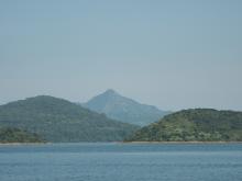 Sharp Peak very far away, from Tap Mun Ferry