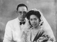 Rebecca Chan 陳可慰 married in India 1945 to Leslie Chung