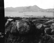 Hong Kong, waterway with ship in background