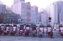 Rickshaws at Connaught Road Central car park c.1967
