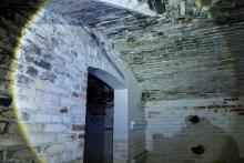 East Gun Underground Chamber - vaulted ceiling and open entrance to inner room