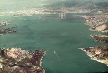 1968 Kai Tak Runway - Aerial View from Lyemun