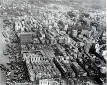 1963 Aerial view of Kowloon - Yau Ma Tei = 九龍航空景觀 - 油麻地