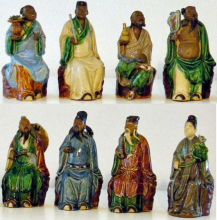 Wesselingh family archives: figurines showing Eight immortal fairies (Pat Sin Leng), ca 1937