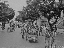 Japanese troops on way to camp