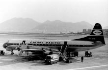 Cathay Pacific Lockhead Electra L-188 VR-HFN at Kai Tak - 1965