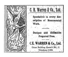 C E Warren & Co advert