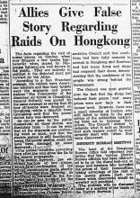 Air Raids on Hong Kong-October 1942