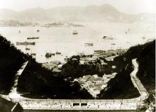 Viewing Wanchai District from Bowen Road 1895