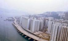 1986 - helicopter view of Island Eastern Corridor