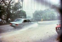 1979 - Tai Hang Road duringTyphoon Hope