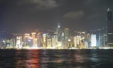 2002 - Hong Kong Island waterfront at night