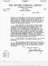 1939 Letter Written By Mr. Jan Con Sang