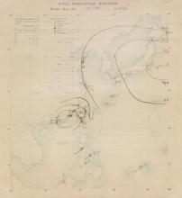 Weather chart at 1400 H on 14 July 1925.
