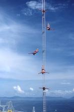 1984 - sky divers at Ocean Park