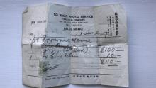 receipts from shops in Hong Kong 1956/57
