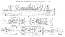Plan of 535 ft. Passenger & Cargo Ship- Pacific Mail Service 