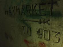 Haymarket tunnel sign at Shing Mun Redoubt 