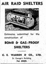 1940 Custom-Built Air Raid Shelter Advertisement