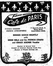 1959 Cafe de Paris Advertisement