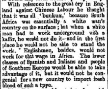 China Mail excerpt - Racist attitude of the British circa 1904