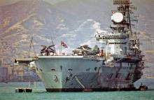 HMS EAGLE-Fairey Gannets on deck-1966