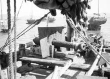 Armed blockage running sailing junk-Harrison Forman image
