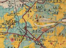 Land border crossing-map segment-circa 1936