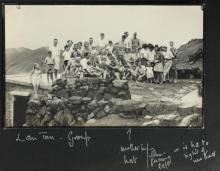 Group photo of holidaymakers staying in huts belonging to missionary societies on northern ridge of Lantau 1