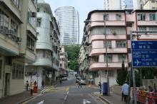 Curved buildings along Sai Wan Ho Street
