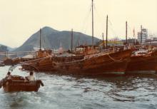Wooden trawlers Aberdeen Harbour 