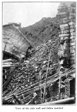 Po Hing Fong Landslip Disaster -1925 - View of the collapsed retaining wall 