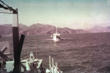 Minesweepers in line-ahead