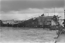 Wing Lok Wharf after Typhoon Rose 1971