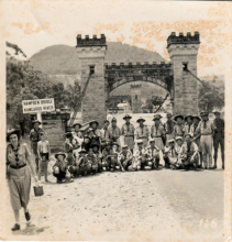Hong Kong Scouts visit Hampden Bridge in Kangaroo Valley, c1953